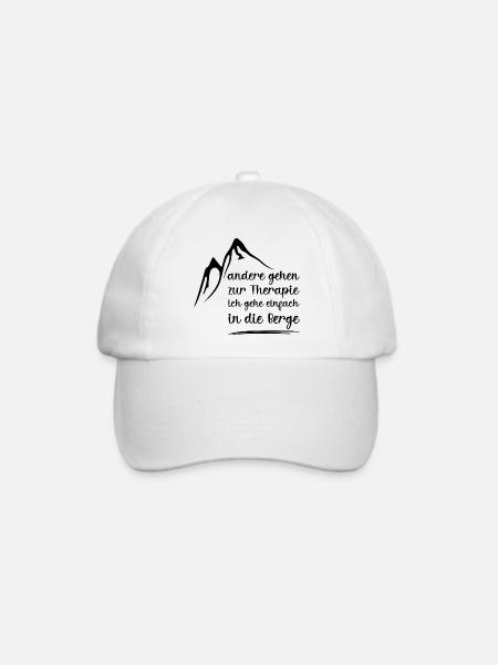Ich gehe nicht zur Therapie ich gehe in die Berge - Baseballkappe - Weiß/Weiß