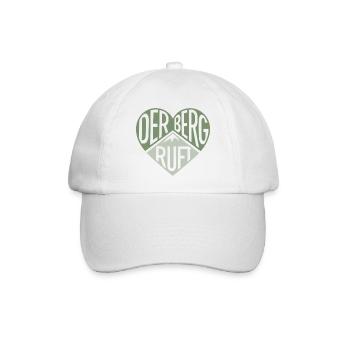 Der Berg ruft Herzdesign  - Baseballkappe - Weiß/Weiß - Vorne