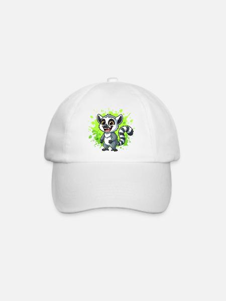 Lemur Neon Spritzer - Baseballkappe - Weiß/Weiß