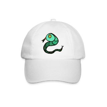 Schlange Reptilien Kinder - Baseballkappe - Weiß/Weiß - Vorne