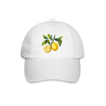 Zitronen Zitrus Zitrusfrucht Frucht Aquarell - Baseballkappe - Weiß/Weiß - Vorne