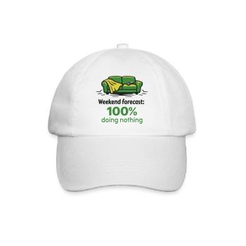 Wochenende Prognose: 100% nichts tun - Baseballkappe - Weiß/Weiß - Vorne