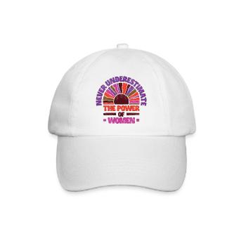 Never underestimate the power of women - bunt - Baseballkappe - Weiß/Weiß - Vorne