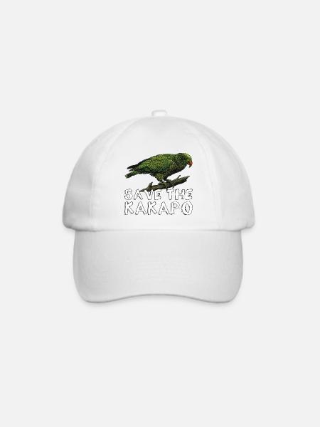 Rettet den Kakapo Neuseeland - Baseballkappe - Weiß/Weiß