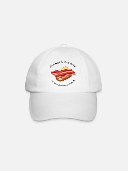 Ohne Brot und Ohne Speck - Baseballkappe - Weiß/Weiß