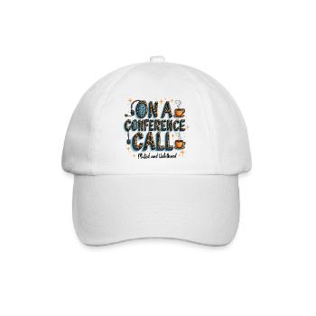 Online Konferenz Call Kaffee Stil muted unbothered - Baseballkappe - Weiß/Weiß - Vorne
