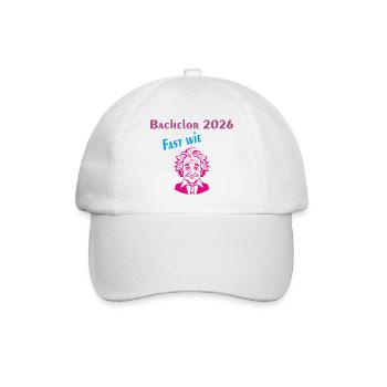 Bachelor 2026: Fast wie Einstein - Baseballkappe - Weiß/Weiß - Vorne