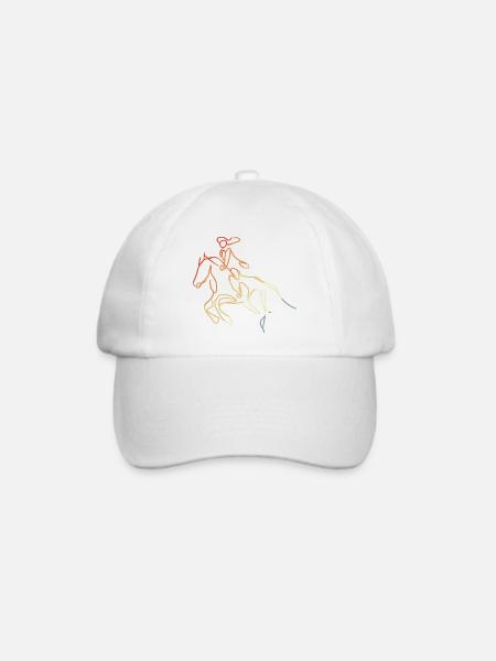Reiter Mädchen Skizze - Baseballkappe - Weiß/Weiß