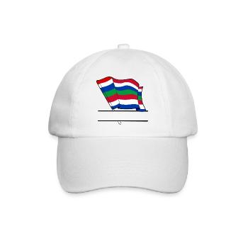 Schier-Flagge – Individuelles Inseldesign - Baseballkappe - Weiß/Weiß - Vorne