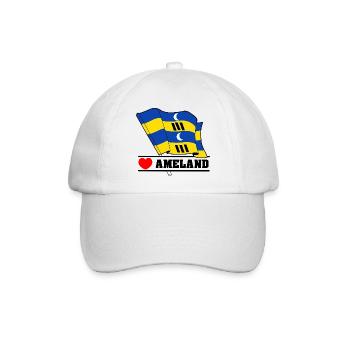 I Love Ameland – Design der Inselflagge - Baseballkappe - Weiß/Weiß - Vorne
