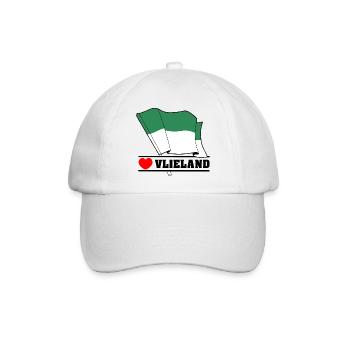 I Love Vlieland – Design der Inselflagge - Baseballkappe - Weiß/Weiß - Vorne