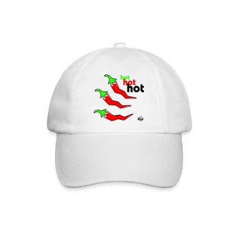 Pepperoni hot - Baseballkappe - Weiß/Weiß - Vorne