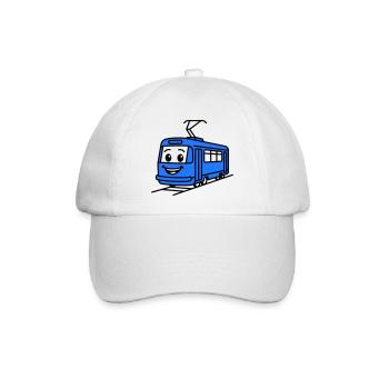 Straßenbahn-Cartoon - Baseballkappe - Weiß/Weiß - Vorne