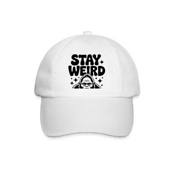 Gorilla Stay Weird Spruch Lustig Affe - Baseballkappe - Weiß/Weiß - Vorne