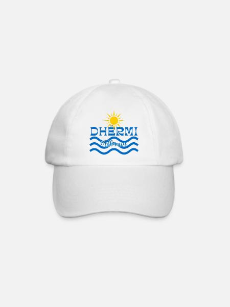 DHËRMI Albanien Sonnenwellen-Logo - Baseballkappe - Weiß/Weiß