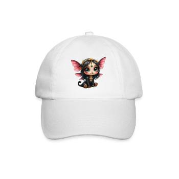 Chibi-Schmetterlingsfee mit Juwelen - Baseballkappe - Weiß/Weiß - Vorne