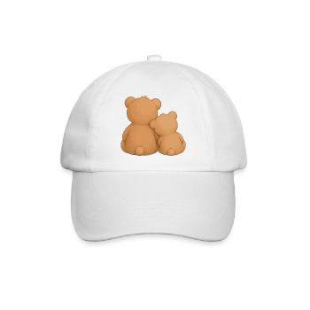 Kuschelbären Freundschaft Zusammenhalt Tiermotiv - Baseballkappe - Weiß/Weiß - Vorne