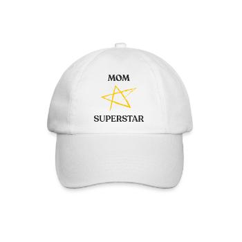 Mama SUPERSTAR - Baseballkappe - Weiß/Weiß - Vorne