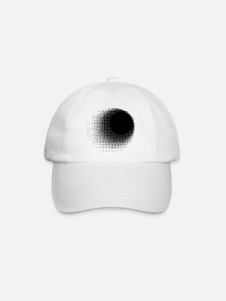 Geometrische Schwarzsonnen-Design - Baseballkappe - Weiß/Weiß