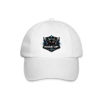 Rangauf Logo: Gaming-Rüstungsemblem - Baseballkappe - Weiß/Weiß - Vorne