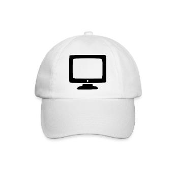 Retro Computer Bildschirm weiß Vintage 80er 90er  - Baseballkappe - Weiß/Weiß - Vorne