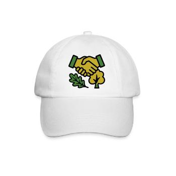Handschlag Natur Forst Logo - Baseballkappe - Weiß/Weiß - Vorne