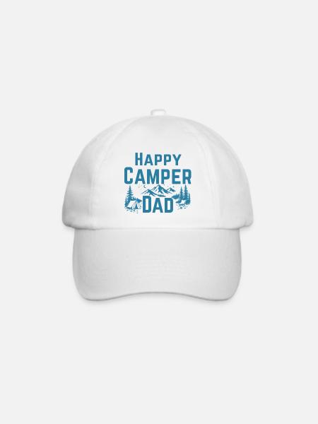 GLÜCKLICHER CAMPER-PAPA - Baseballkappe - Weiß/Weiß