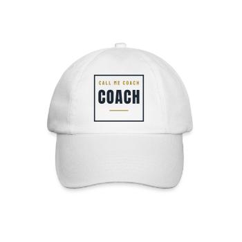 Coach Stempel Retro - Trainer Geschenk Sport - Baseballkappe - Weiß/Weiß - Vorne