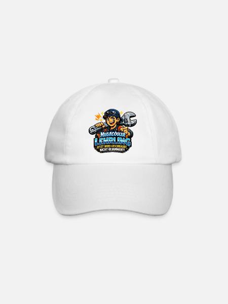 Megacooler Lehrling - Kein Jammern - Baseballkappe - Weiß/Weiß