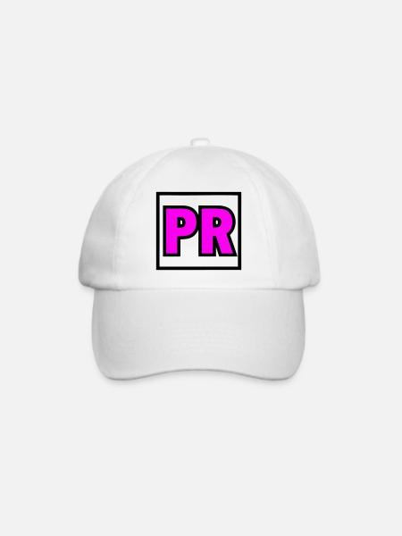 PR Initialen Rahmen Logo - Baseballkappe - Weiß/Weiß
