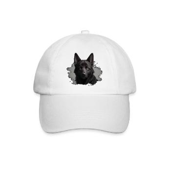 schwarzer schäferhund - Baseballkappe - Weiß/Weiß - Vorne