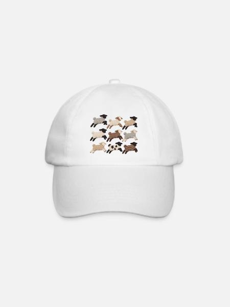 Schäfchen Herde - Baseballkappe - Weiß/Weiß