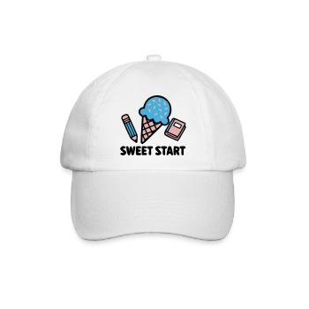 Sweet Start Einschulung Logo - Baseballkappe - Weiß/Weiß - Vorne