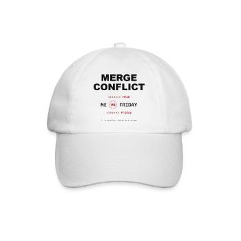 Merge Conflict: Me vs. Friday - Baseballkappe - Weiß/Weiß - Vorne