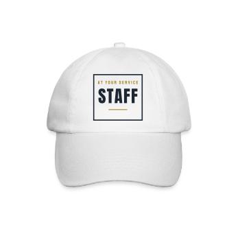 Staff Stempel Retro - Personal Service Look - Baseballkappe - Weiß/Weiß - Vorne