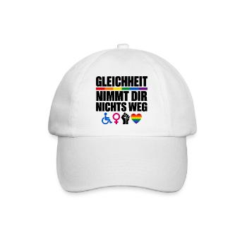 Gleichheit nimmt dir nichts weg – Vielfalt - Baseballkappe - Weiß/Weiß - Vorne