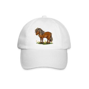 Pony mit Löwenzahn - Baseballkappe - Weiß/Weiß - Vorne