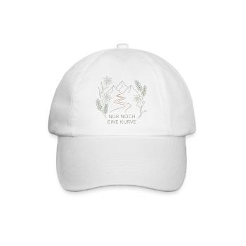 Nur noch eine Kurve Wandern Berge Spruch - Baseballkappe - Weiß/Weiß - Vorne