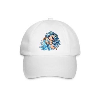 Wassermann Sternzeichen Frauen Kawaii - Baseballkappe - Weiß/Weiß - Vorne
