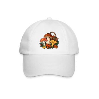 Pilzschau – Farben des Waldes - Baseballkappe - Weiß/Weiß - Vorne