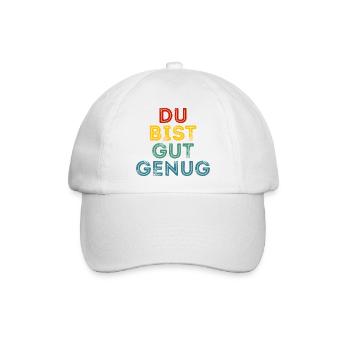 Du bist gut genug Retro - Baseballkappe - Weiß/Weiß - Vorne