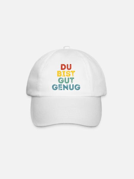 Du bist gut genug Retro - Baseballkappe - Weiß/Weiß