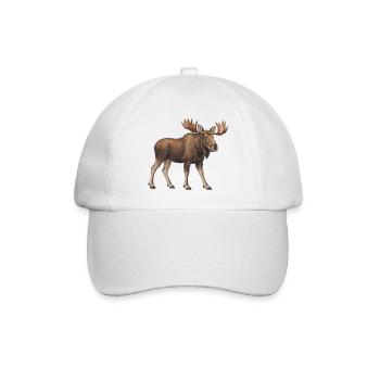 Majestätischer Elch - Baseballkappe - Weiß/Weiß - Vorne