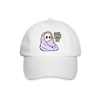 Kawaii Akku Leer Social Battery Low - Baseballkappe - Weiß/Weiß - Vorne