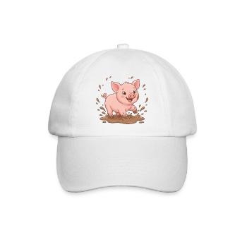 Matschspaß Schweinchen - Baseballkappe - Weiß/Weiß - Vorne