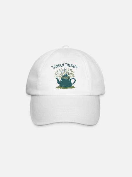 Garten Therapie Teekanne - Baseballkappe - Weiß/Weiß
