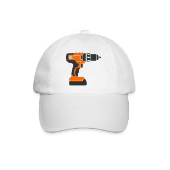 Akkuschrauber Werkzeug Grafik - Baseballkappe - Weiß/Weiß - Vorne