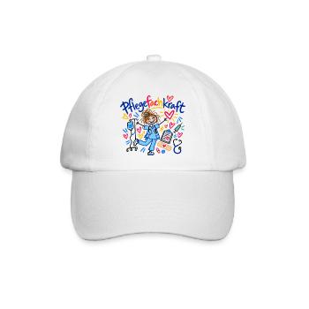 Pflegefachkraft Beruf Pflege Geschenk Doodle - Baseballkappe - Weiß/Weiß - Vorne