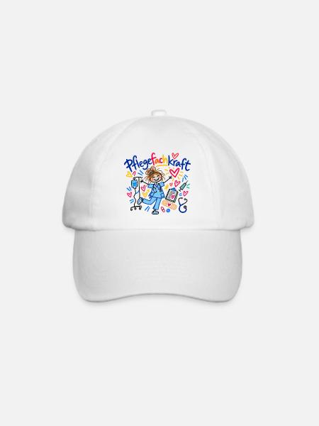 Pflegefachkraft Beruf Pflege Geschenk Doodle - Baseballkappe - Weiß/Weiß