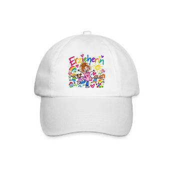 Erzieherin Kindergarten Beruf Geschenk Doodle - Baseballkappe - Weiß/Weiß - Vorne